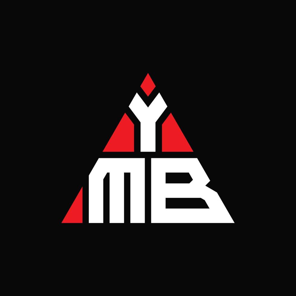 YMB triangle letter logo design with triangle shape. YMB triangle logo design monogram. YMB triangle vector logo template with red color. YMB triangular logo Simple, Elegant, and Luxurious Logo.