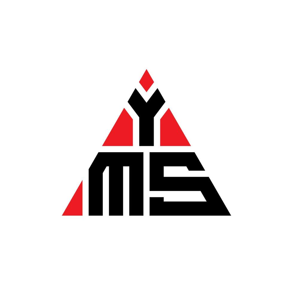 diseño de logotipo de letra triangular yms con forma de triángulo. monograma de diseño de logotipo de triángulo de yms. plantilla de logotipo de vector de triángulo yms con color rojo. logotipo triangular de yms logotipo simple, elegante y lujoso.