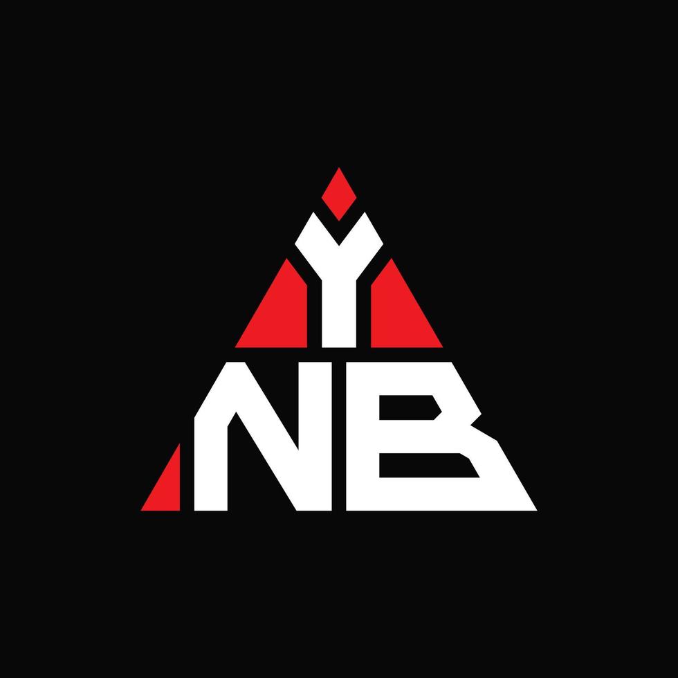 ynb diseño de logotipo de letra triangular con forma de triángulo. monograma de diseño de logotipo de triángulo ynb. plantilla de logotipo de vector de triángulo ynb con color rojo. logotipo triangular ynb logotipo simple, elegante y lujoso.