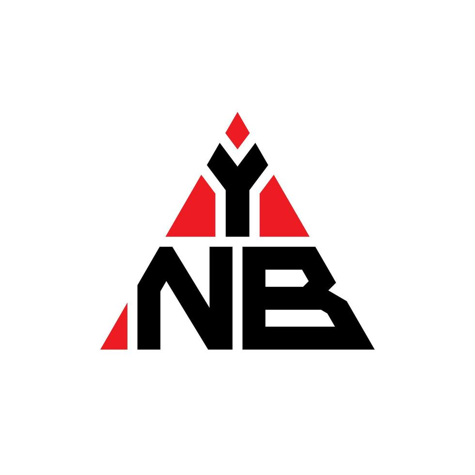 ynb diseño de logotipo de letra triangular con forma de triángulo. monograma de diseño de logotipo de triángulo ynb. plantilla de logotipo de vector de triángulo ynb con color rojo. logotipo triangular ynb logotipo simple, elegante y lujoso.