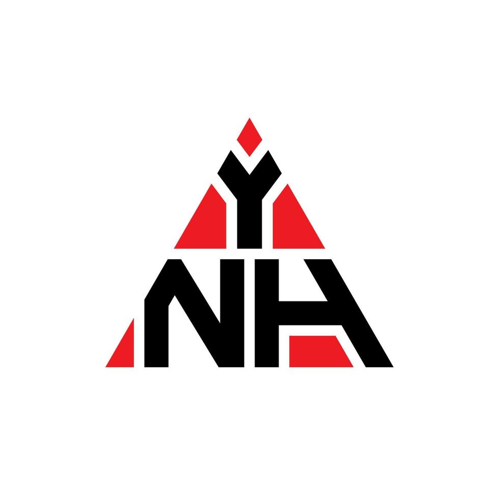 diseño de logotipo de letra de triángulo ynh con forma de triángulo. monograma de diseño de logotipo de triángulo ynh. plantilla de logotipo de vector de triángulo ynh con color rojo. logotipo triangular ynh logotipo simple, elegante y lujoso.