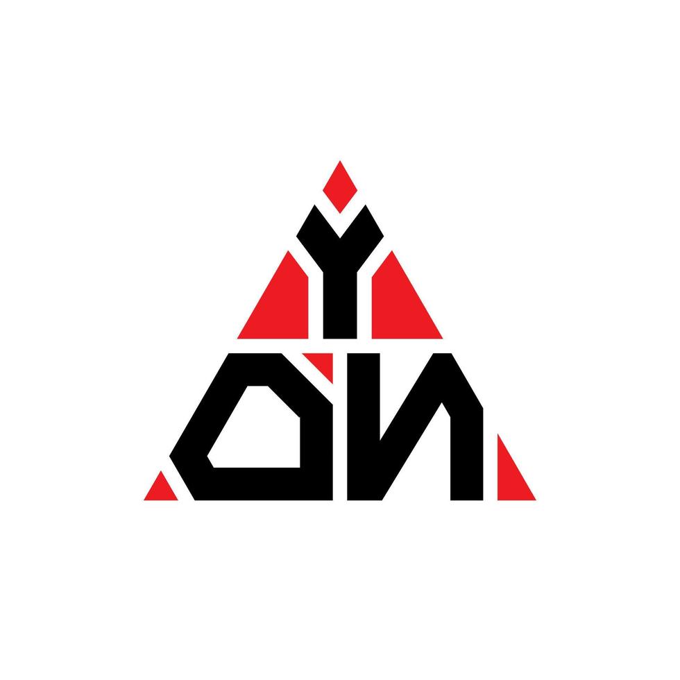 diseño de logotipo de letra de triángulo yon con forma de triángulo. monograma de diseño del logotipo de Yon Triangle. plantilla de logotipo de vector de triángulo yon con color rojo. yon logo triangular logo simple, elegante y lujoso.