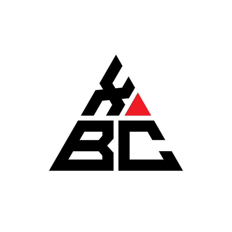 XBC triangle letter logo design with triangle shape. XBC triangle logo design monogram. XBC triangle vector logo template with red color. XBC triangular logo Simple, Elegant, and Luxurious Logo.