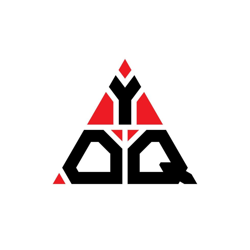 diseño de logotipo de letra de triángulo yoq con forma de triángulo. monograma de diseño del logotipo del triángulo yoq. plantilla de logotipo de vector de triángulo yoq con color rojo. logotipo triangular yoq logotipo simple, elegante y lujoso.