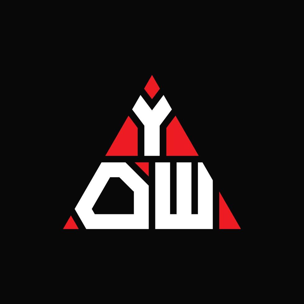 diseño de logotipo de letra de triángulo yow con forma de triángulo. monograma de diseño de logotipo de triángulo yow. yow plantilla de logotipo de vector de triángulo con color rojo. yow logotipo triangular logotipo simple, elegante y lujoso.