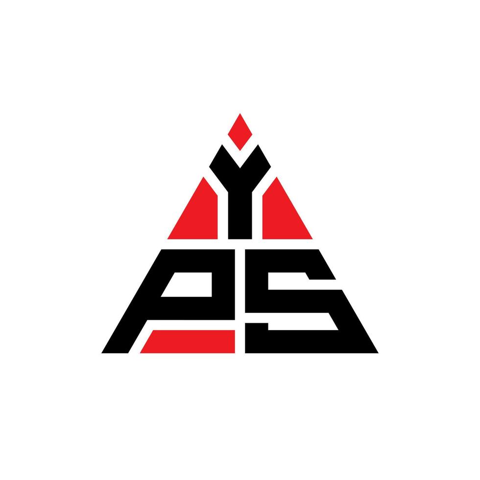 diseño de logotipo de letra triangular yps con forma de triángulo. monograma de diseño del logotipo del triángulo yps. plantilla de logotipo de vector de triángulo yps con color rojo. logotipo triangular yps logotipo simple, elegante y lujoso.