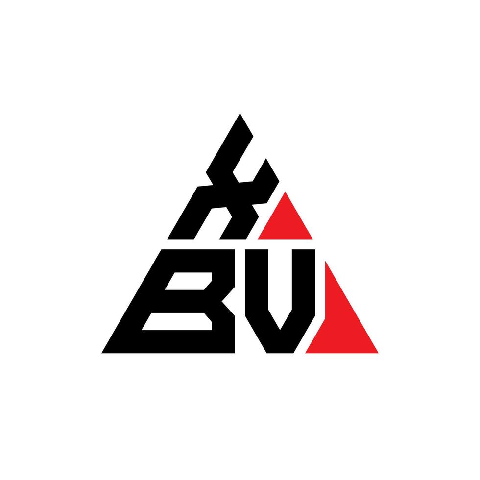 diseño de logotipo de letra triangular xbv con forma de triángulo. monograma de diseño del logotipo del triángulo xbv. plantilla de logotipo de vector de triángulo xbv con color rojo. logotipo triangular xbv logotipo simple, elegante y lujoso.