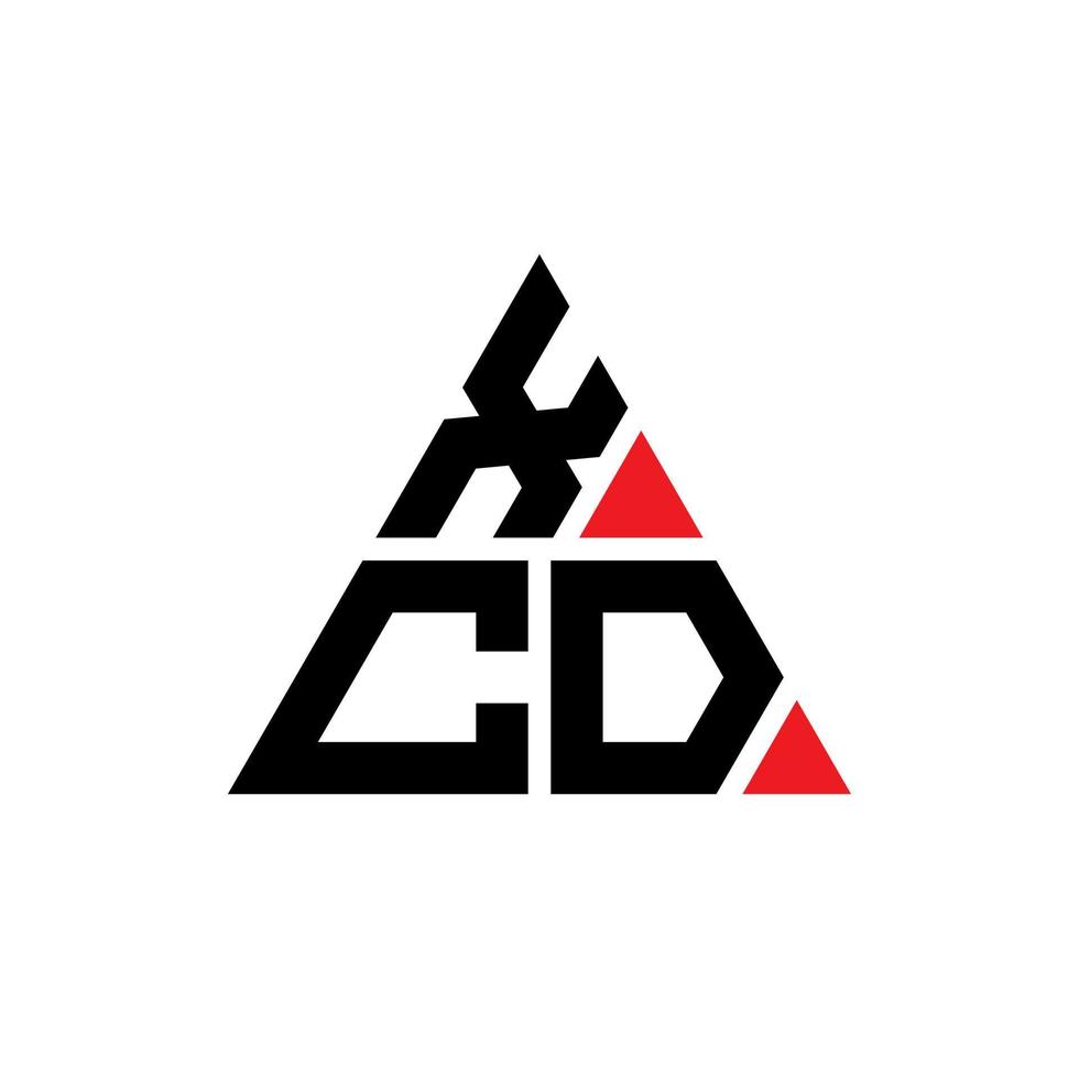 diseño de logotipo de letra triangular xcd con forma de triángulo. monograma de diseño del logotipo del triángulo xcd. plantilla de logotipo de vector de triángulo xcd con color rojo. logotipo triangular xcd logotipo simple, elegante y lujoso.