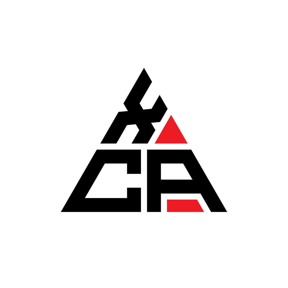 diseño de logotipo de letra triangular xca con forma de triángulo. monograma de diseño del logotipo del triángulo xca. plantilla de logotipo de vector de triángulo xca con color rojo. logotipo triangular xca logotipo simple, elegante y lujoso.