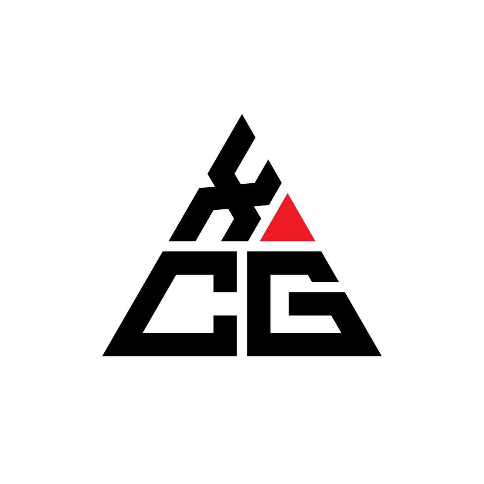 diseño de logotipo de letra triangular xcg con forma de triángulo. monograma de diseño del logotipo del triángulo xcg. plantilla de logotipo de vector de triángulo xcg con color rojo. logotipo triangular xcg logotipo simple, elegante y lujoso.