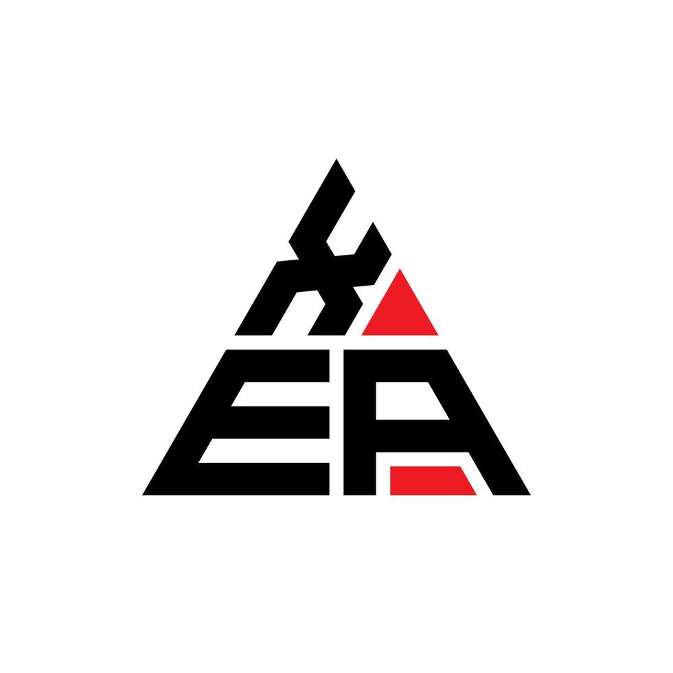 diseño del logotipo de la letra del triángulo xea con forma de triángulo. monograma de diseño del logotipo del triángulo xea. plantilla de logotipo de vector de triángulo xea con color rojo. logo triangular xea logo simple, elegante y lujoso.