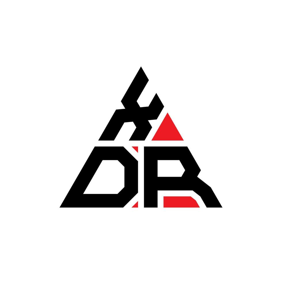 diseño de logotipo de letra de triángulo xdr con forma de triángulo. monograma de diseño del logotipo del triángulo xdr. plantilla de logotipo de vector de triángulo xdr con color rojo. logotipo triangular xdr logotipo simple, elegante y lujoso.