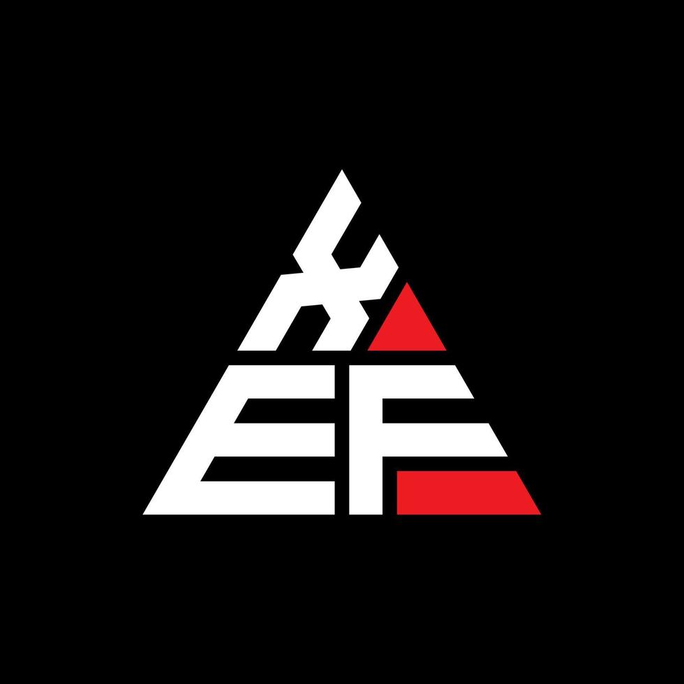 diseño de logotipo de letra de triángulo xef con forma de triángulo. monograma de diseño del logotipo del triángulo xef. plantilla de logotipo de vector de triángulo xef con color rojo. logo triangular xef logo simple, elegante y lujoso.