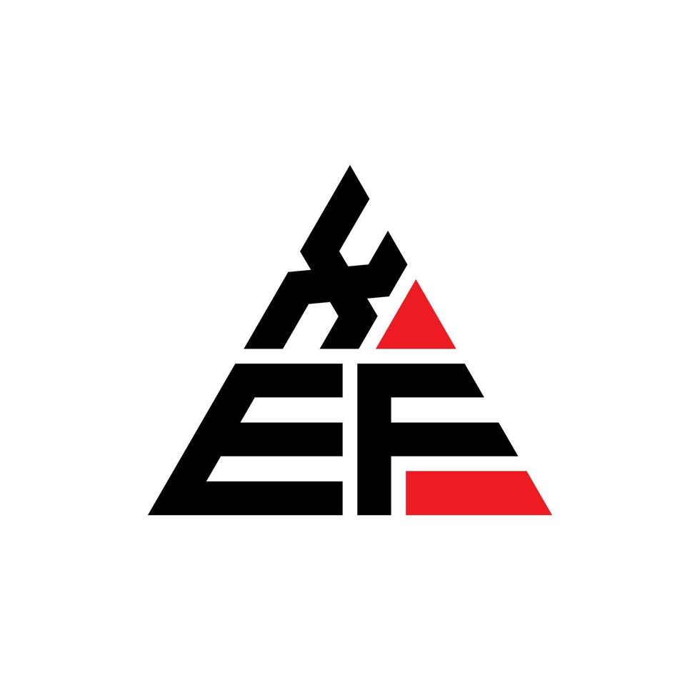 diseño de logotipo de letra de triángulo xef con forma de triángulo. monograma de diseño del logotipo del triángulo xef. plantilla de logotipo de vector de triángulo xef con color rojo. logo triangular xef logo simple, elegante y lujoso.