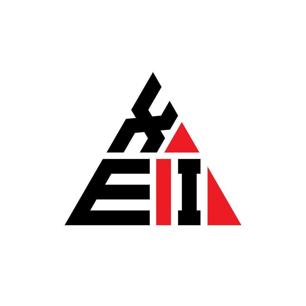diseño del logotipo de la letra del triángulo xei con forma de triángulo. monograma de diseño del logotipo del triángulo xei. plantilla de logotipo de vector de triángulo xei con color rojo. logotipo triangular xei logotipo simple, elegante y lujoso.