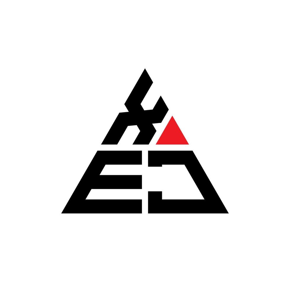 diseño de logotipo de letra triangular xej con forma de triángulo. monograma de diseño del logotipo del triángulo xej. plantilla de logotipo de vector de triángulo xej con color rojo. logo triangular xej logo simple, elegante y lujoso.