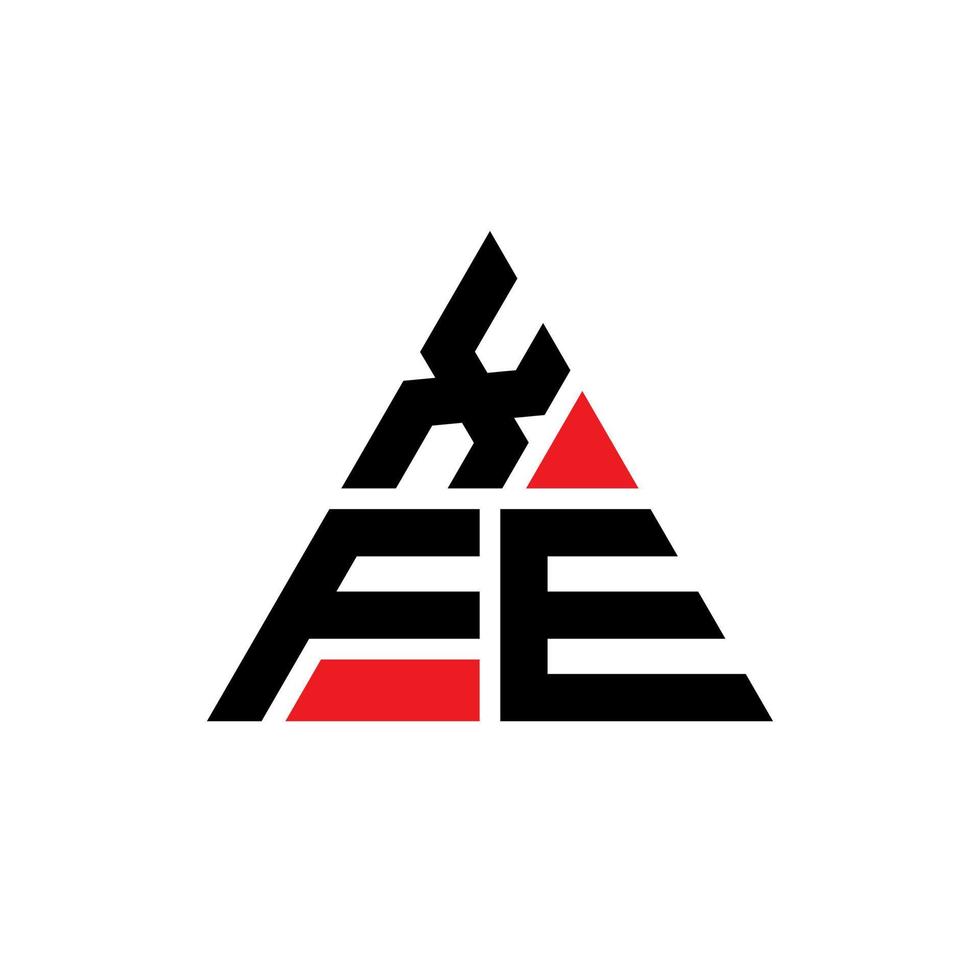 diseño de logotipo de letra triangular xfe con forma de triángulo. monograma de diseño del logotipo del triángulo xfe. plantilla de logotipo de vector de triángulo xfe con color rojo. logotipo triangular xfe logotipo simple, elegante y lujoso.