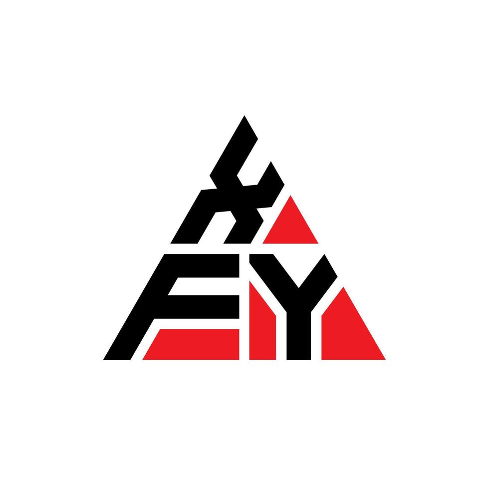 diseño de logotipo de letra triangular xfy con forma de triángulo. monograma de diseño del logotipo del triángulo xfy. plantilla de logotipo de vector de triángulo xfy con color rojo. logotipo triangular xfy logotipo simple, elegante y lujoso.