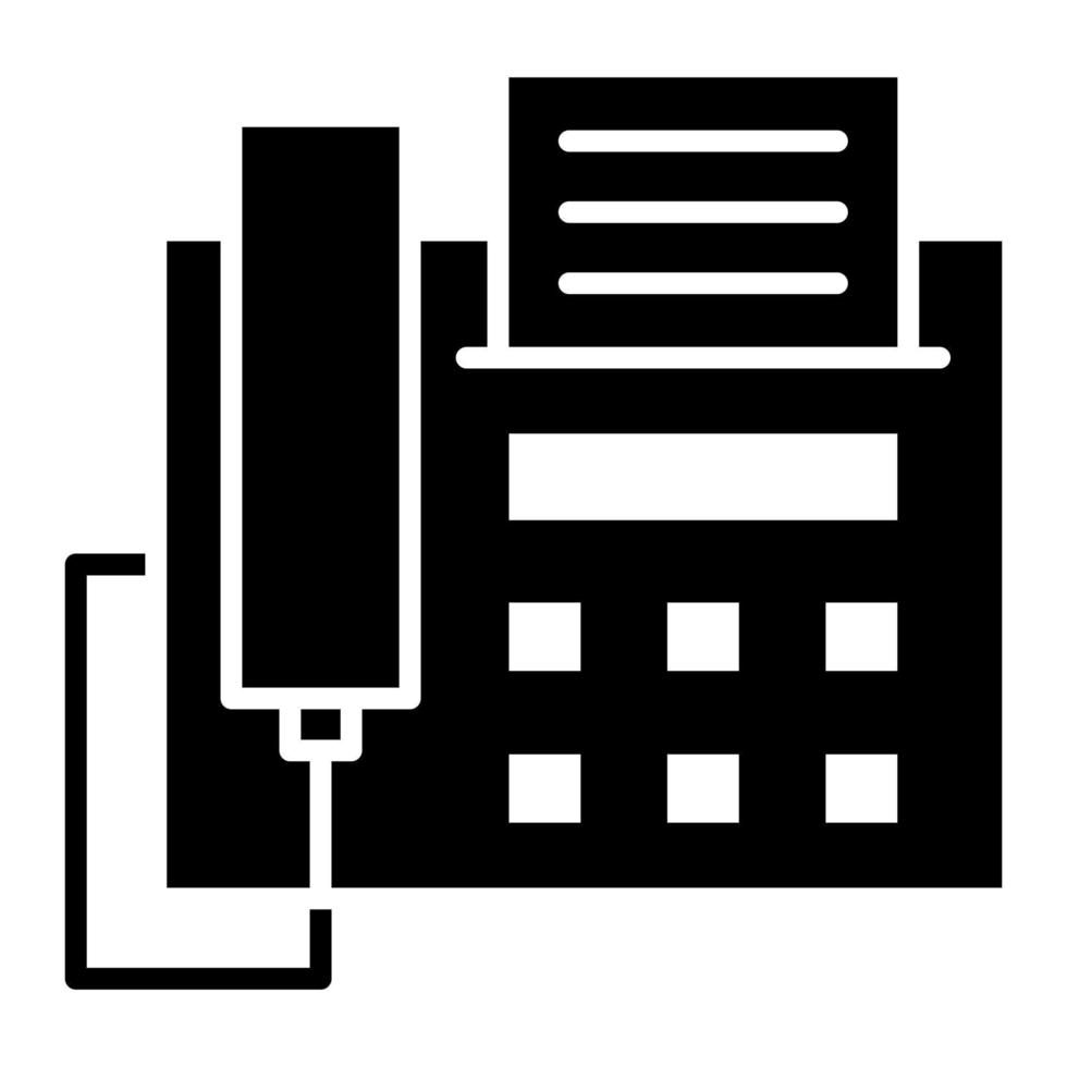 Fax Glyph Icon vector