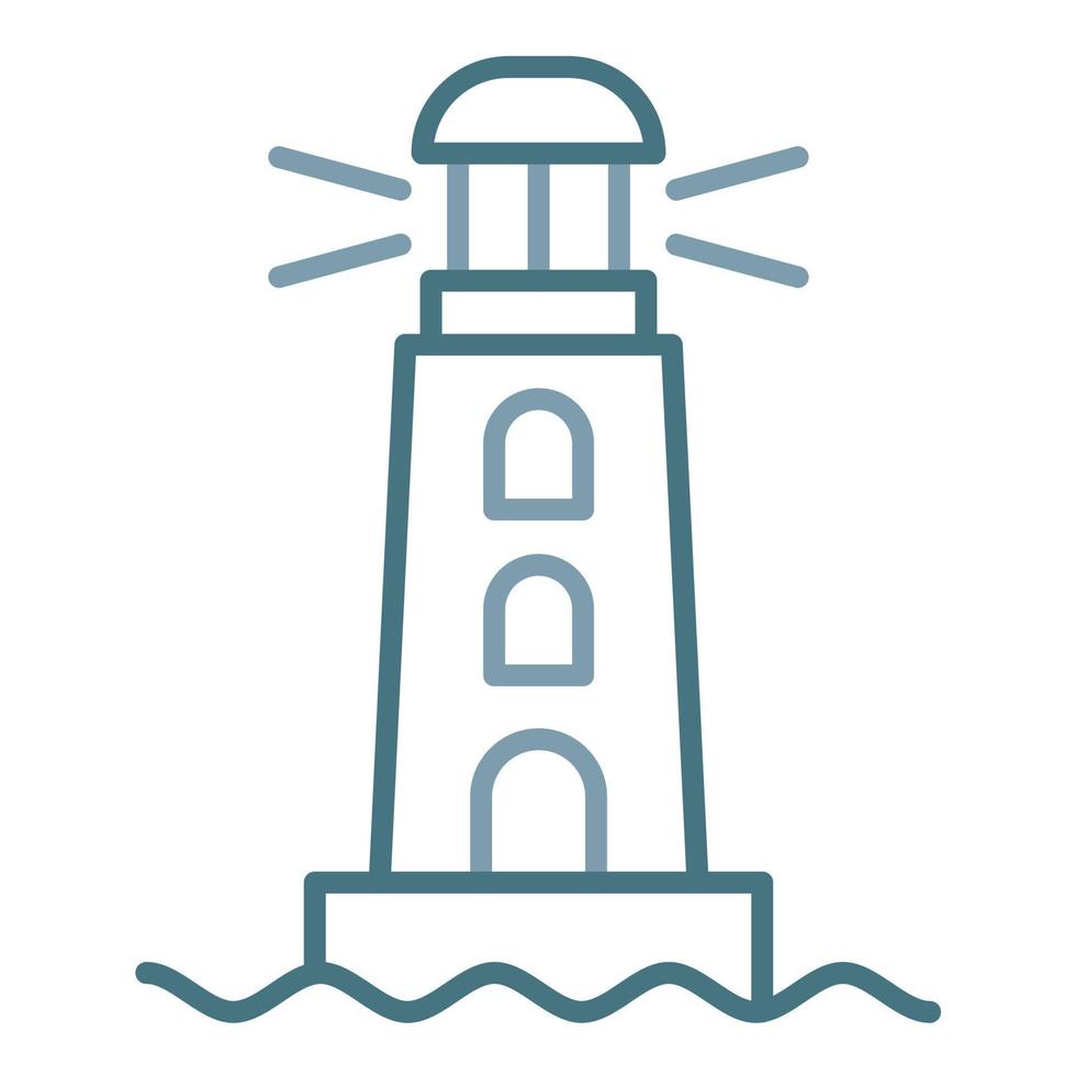 Lighthouse Line Two Color Icon vector