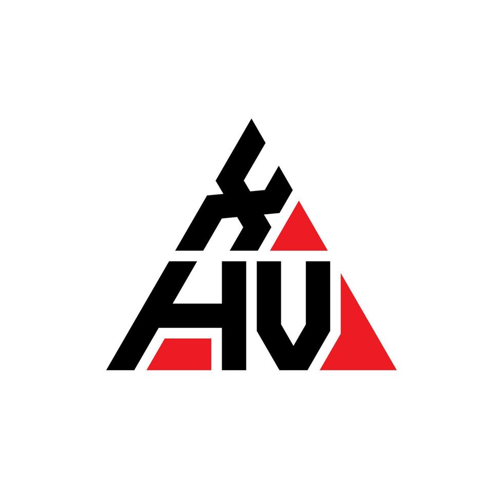 XHV triangle letter logo design with triangle shape. XHV triangle logo design monogram. XHV triangle vector logo template with red color. XHV triangular logo Simple, Elegant, and Luxurious Logo.