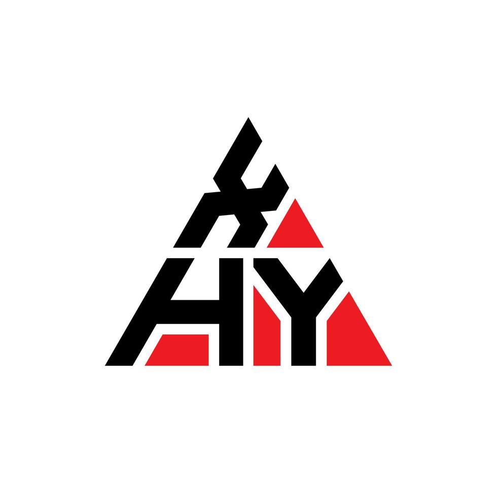 XHY triangle letter logo design with triangle shape. XHY triangle logo design monogram. XHY triangle vector logo template with red color. XHY triangular logo Simple, Elegant, and Luxurious Logo.