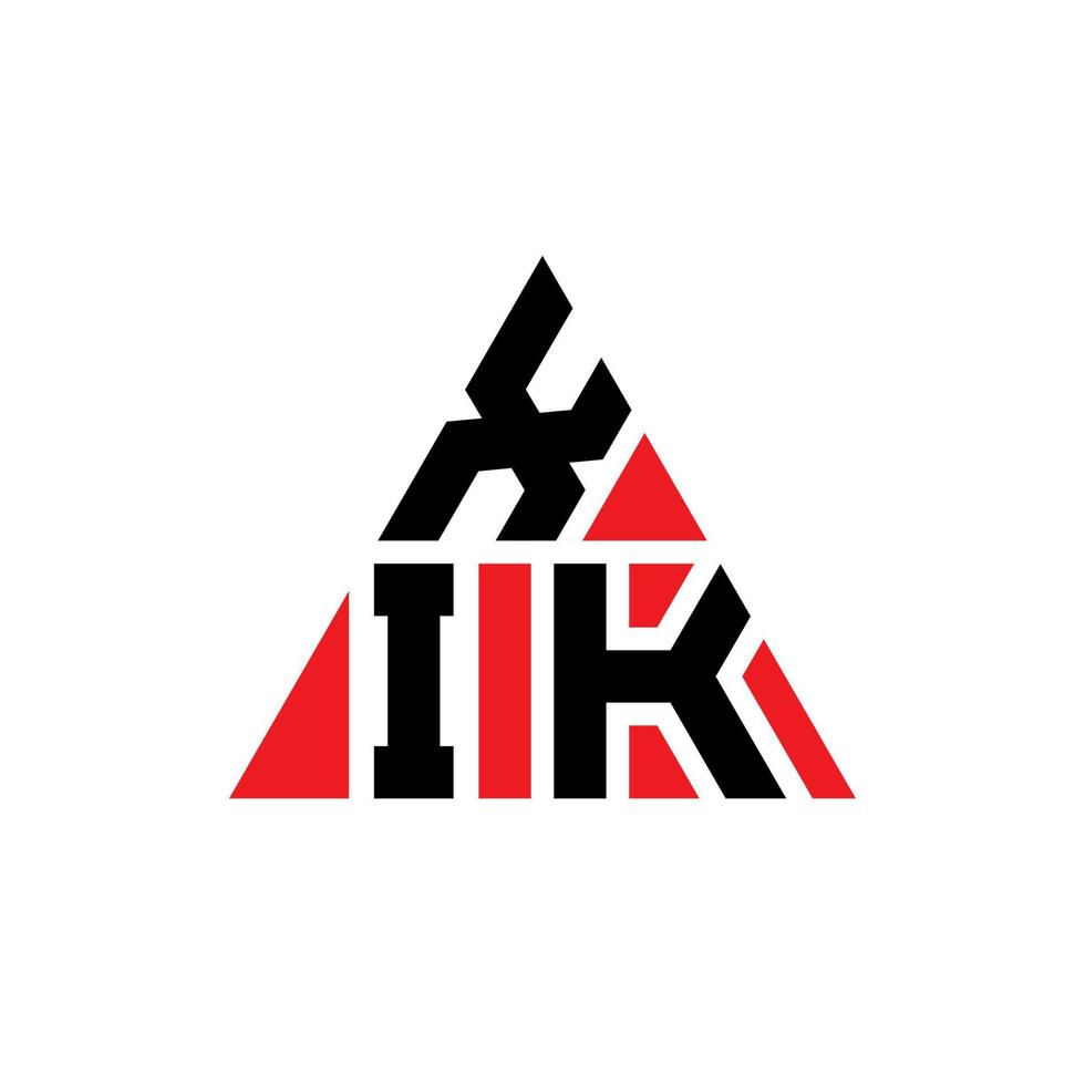 XIK triangle letter logo design with triangle shape. XIK triangle logo design monogram. XIK triangle vector logo template with red color. XIK triangular logo Simple, Elegant, and Luxurious Logo.