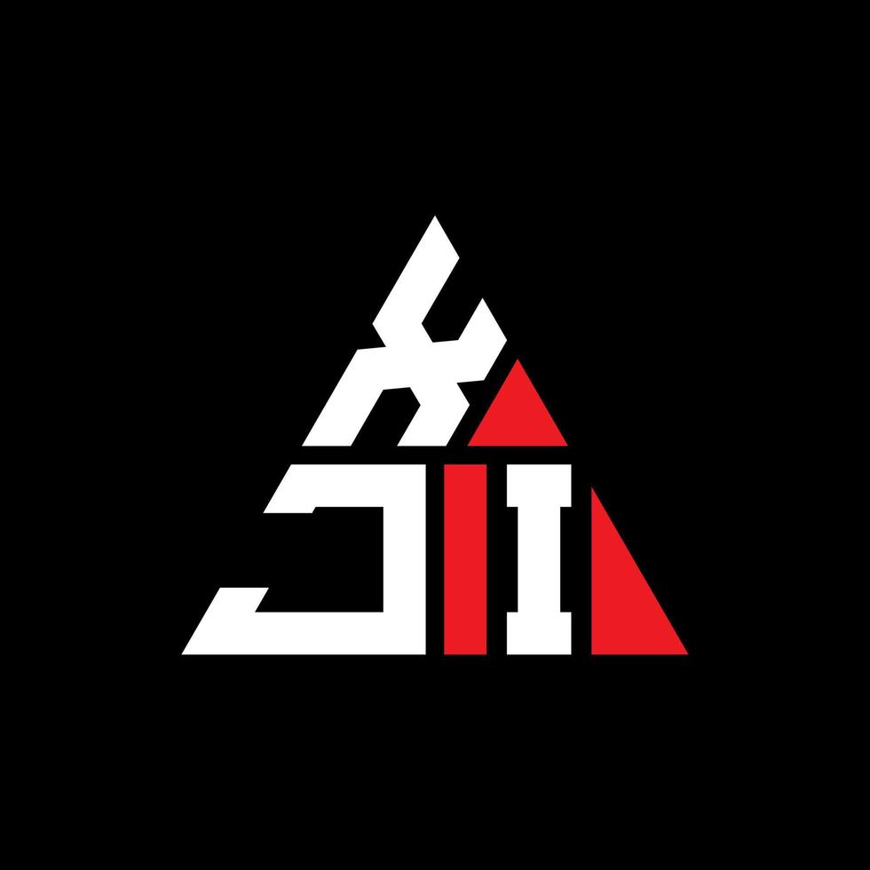 diseño de logotipo de letra triangular xji con forma de triángulo. monograma de diseño del logotipo del triángulo xji. plantilla de logotipo de vector de triángulo xji con color rojo. logotipo triangular xji logotipo simple, elegante y lujoso.