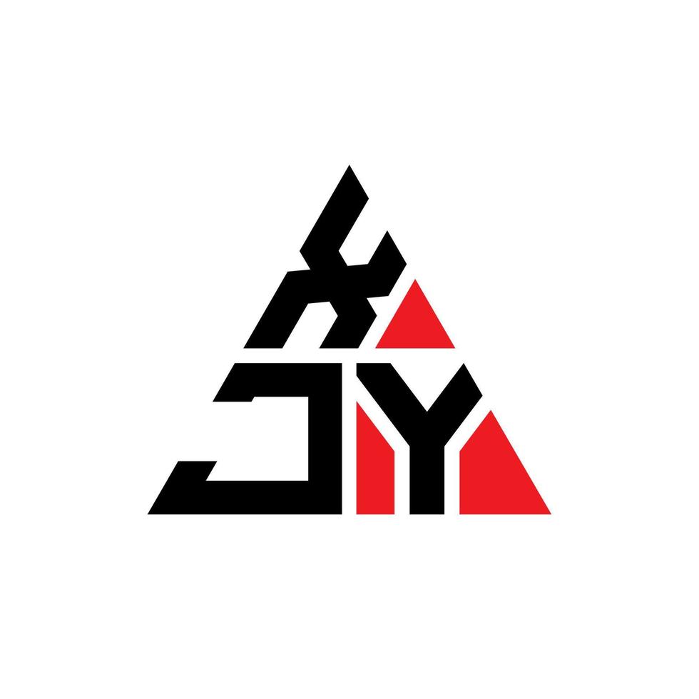 XJY triangle letter logo design with triangle shape. XJY triangle logo design monogram. XJY triangle vector logo template with red color. XJY triangular logo Simple, Elegant, and Luxurious Logo.