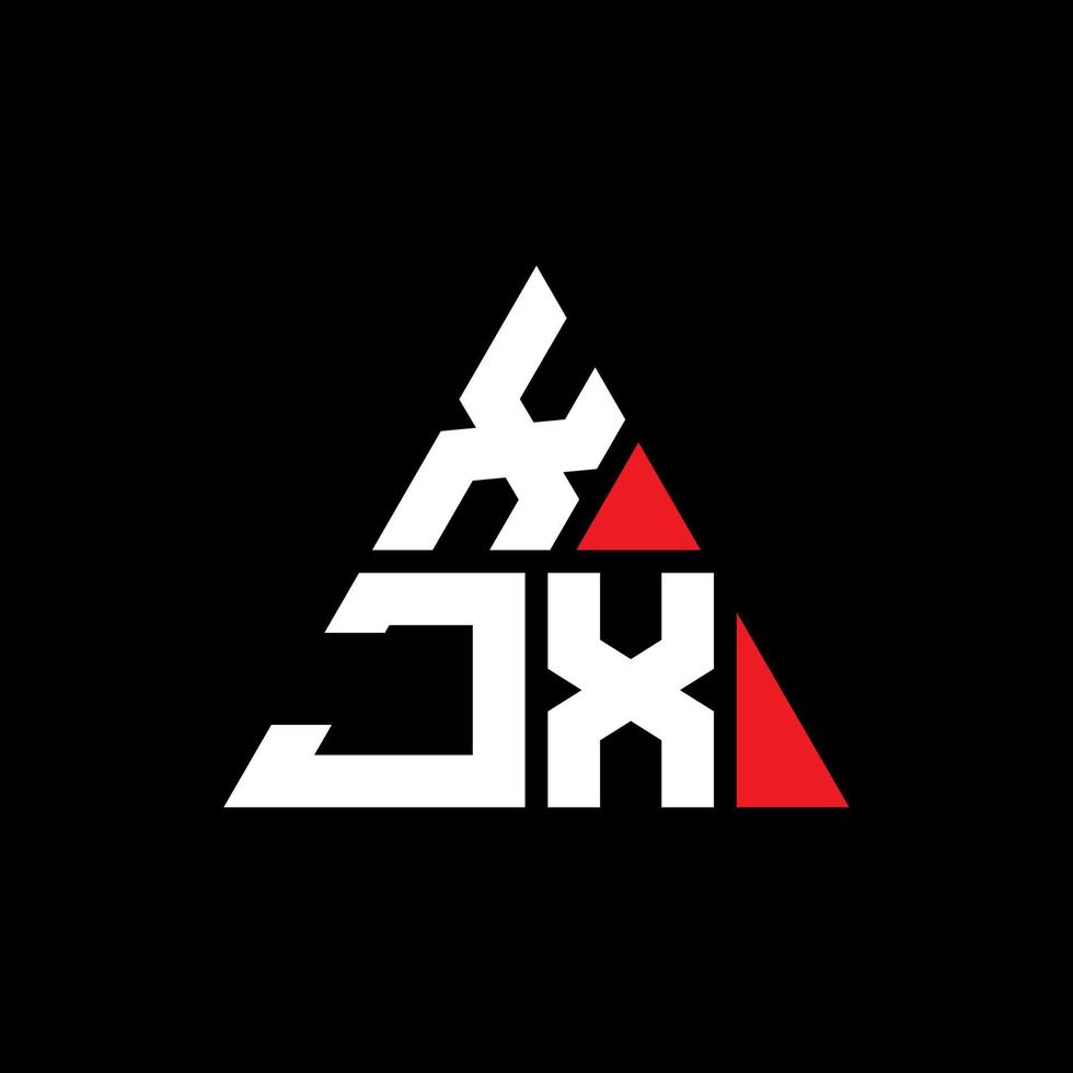 Diseño de logotipo de letra triangular xjx con forma de triángulo. monograma de diseño del logotipo del triángulo xjx. plantilla de logotipo de vector de triángulo xjx con color rojo. logotipo triangular xjx logotipo simple, elegante y lujoso.