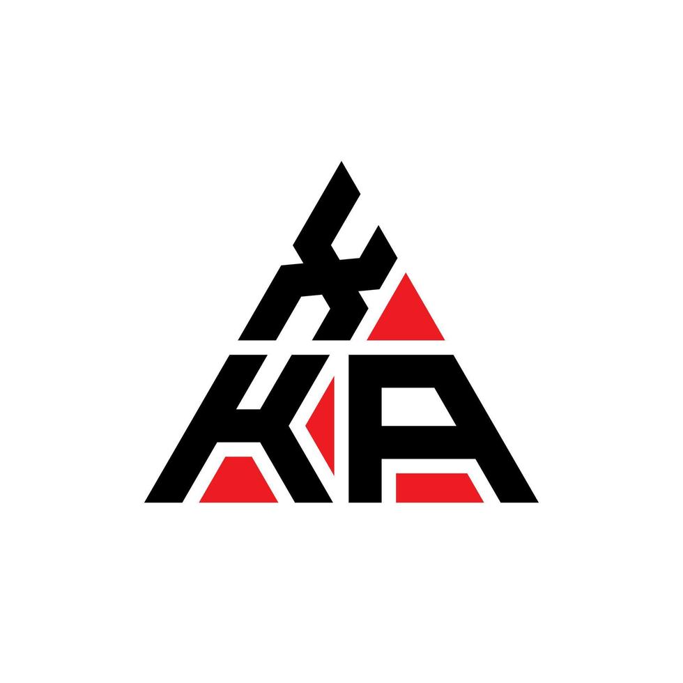 diseño de logotipo de letra triangular xka con forma de triángulo. monograma de diseño del logotipo del triángulo xka. plantilla de logotipo de vector de triángulo xka con color rojo. logotipo triangular xka logotipo simple, elegante y lujoso.
