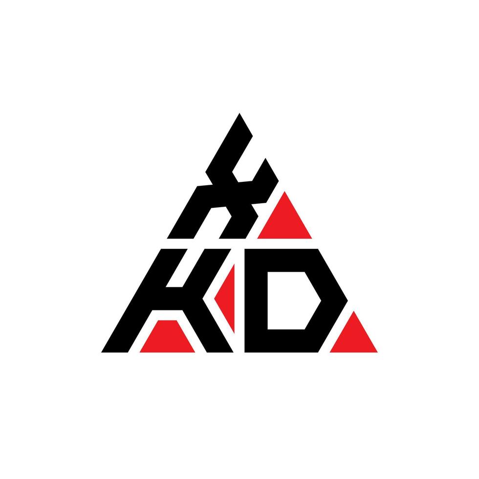 Diseño de logotipo de letra triangular xkd con forma de triángulo. monograma de diseño del logotipo del triángulo xkd. plantilla de logotipo de vector de triángulo xkd con color rojo. logotipo triangular xkd logotipo simple, elegante y lujoso.