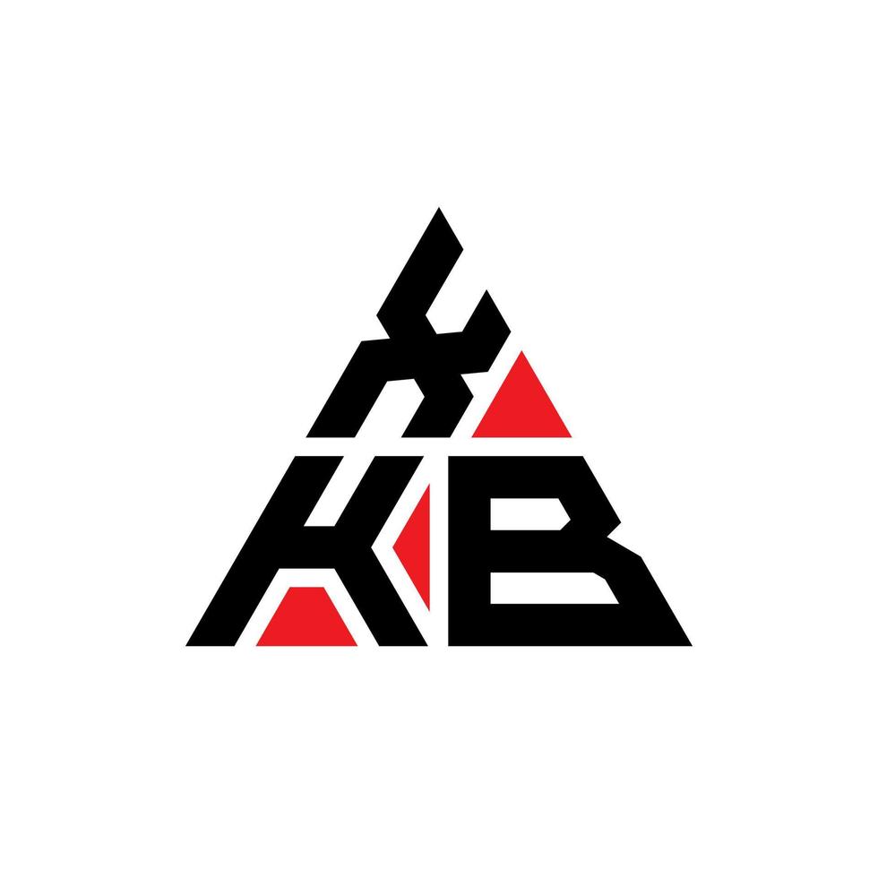 Diseño de logotipo de letra triangular xkb con forma de triángulo. monograma de diseño del logotipo del triángulo xkb. Plantilla de logotipo de vector de triángulo xkb con color rojo. logotipo triangular xkb logotipo simple, elegante y lujoso.