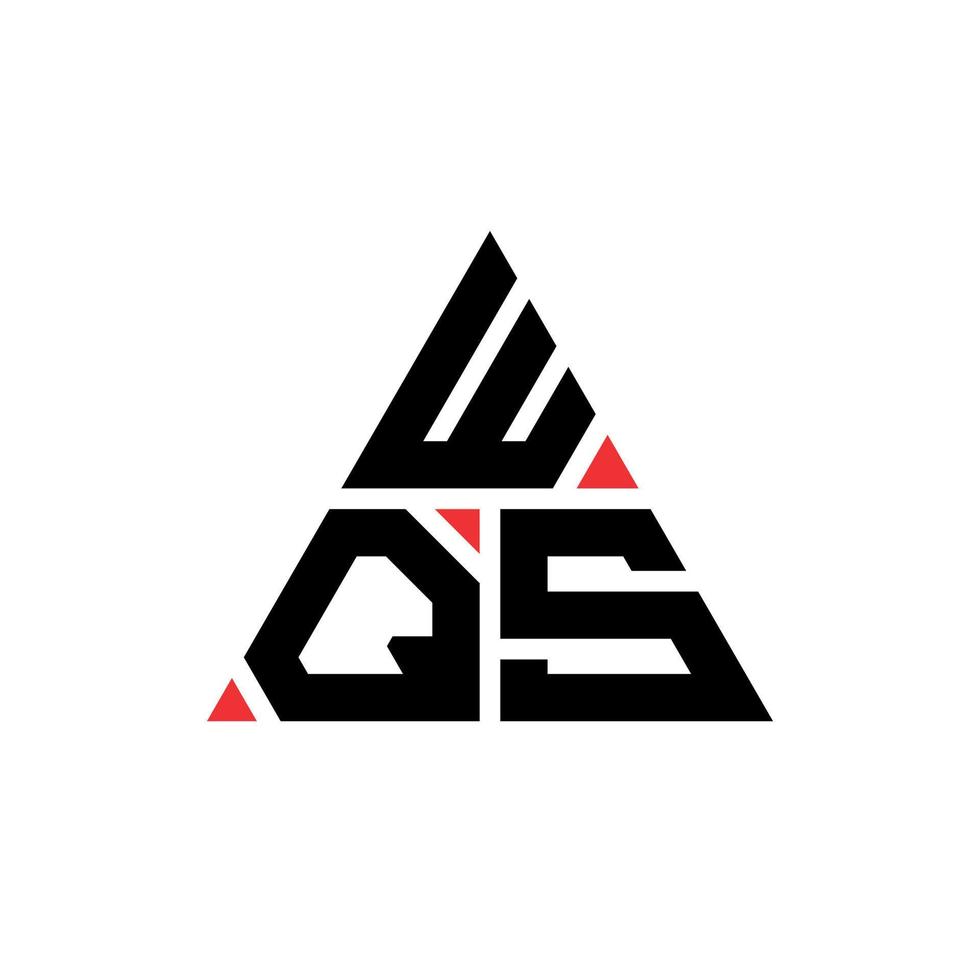 WQS triangle letter logo design with triangle shape. WQS triangle logo design monogram. WQS triangle vector logo template with red color. WQS triangular logo Simple, Elegant, and Luxurious Logo.