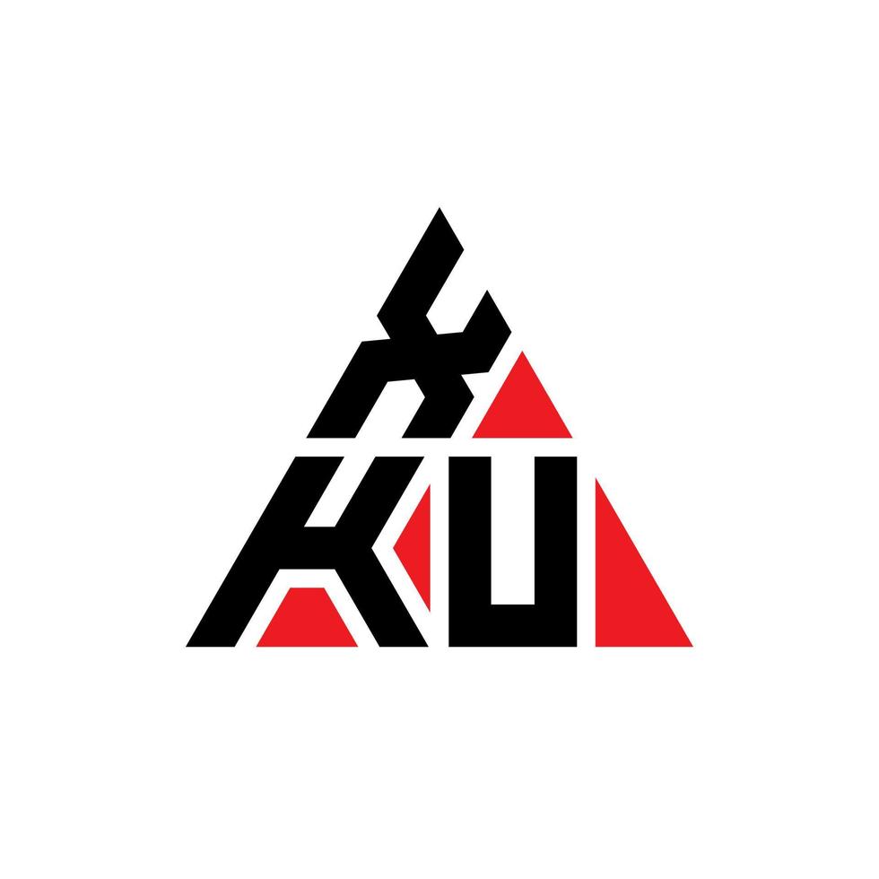 diseño de logotipo de letra triangular xku con forma de triángulo. monograma de diseño del logotipo del triángulo xku. plantilla de logotipo de vector de triángulo xku con color rojo. logotipo triangular xku logotipo simple, elegante y lujoso.