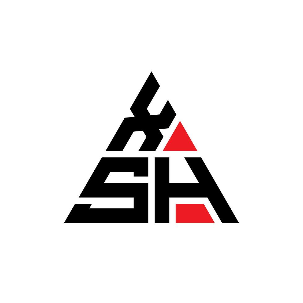 Diseño de logotipo de letra triangular xsh con forma de triángulo. monograma de diseño del logotipo del triángulo xsh. Plantilla de logotipo de vector de triángulo xsh con color rojo. logotipo triangular xsh logotipo simple, elegante y lujoso.