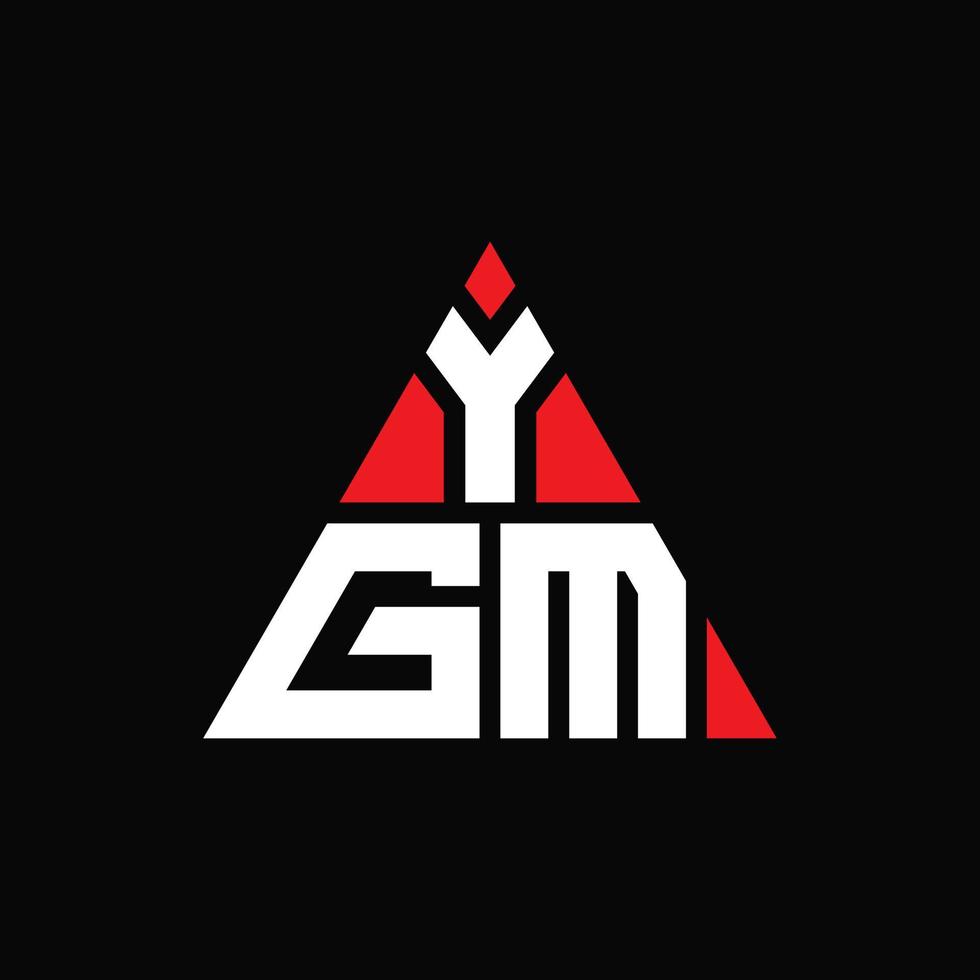 Diseño de logotipo de letra triangular ygm con forma de triángulo. monograma de diseño de logotipo de triángulo ygm. plantilla de logotipo de vector de triángulo ygm con color rojo. logotipo triangular ygm logotipo simple, elegante y lujoso.