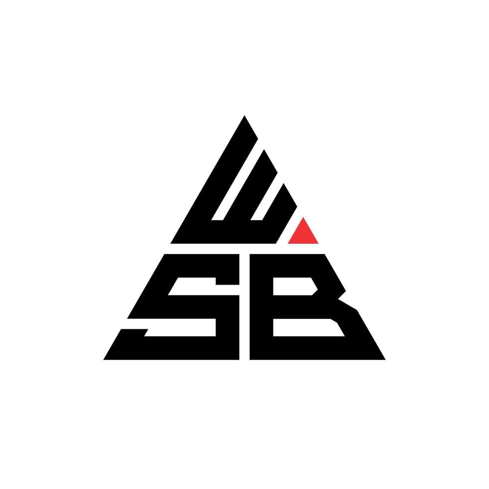 diseño de logotipo de letra triangular wsb con forma de triángulo. monograma de diseño de logotipo de triángulo wsb. plantilla de logotipo de vector de triángulo wsb con color rojo. logotipo triangular wsb logotipo simple, elegante y lujoso.