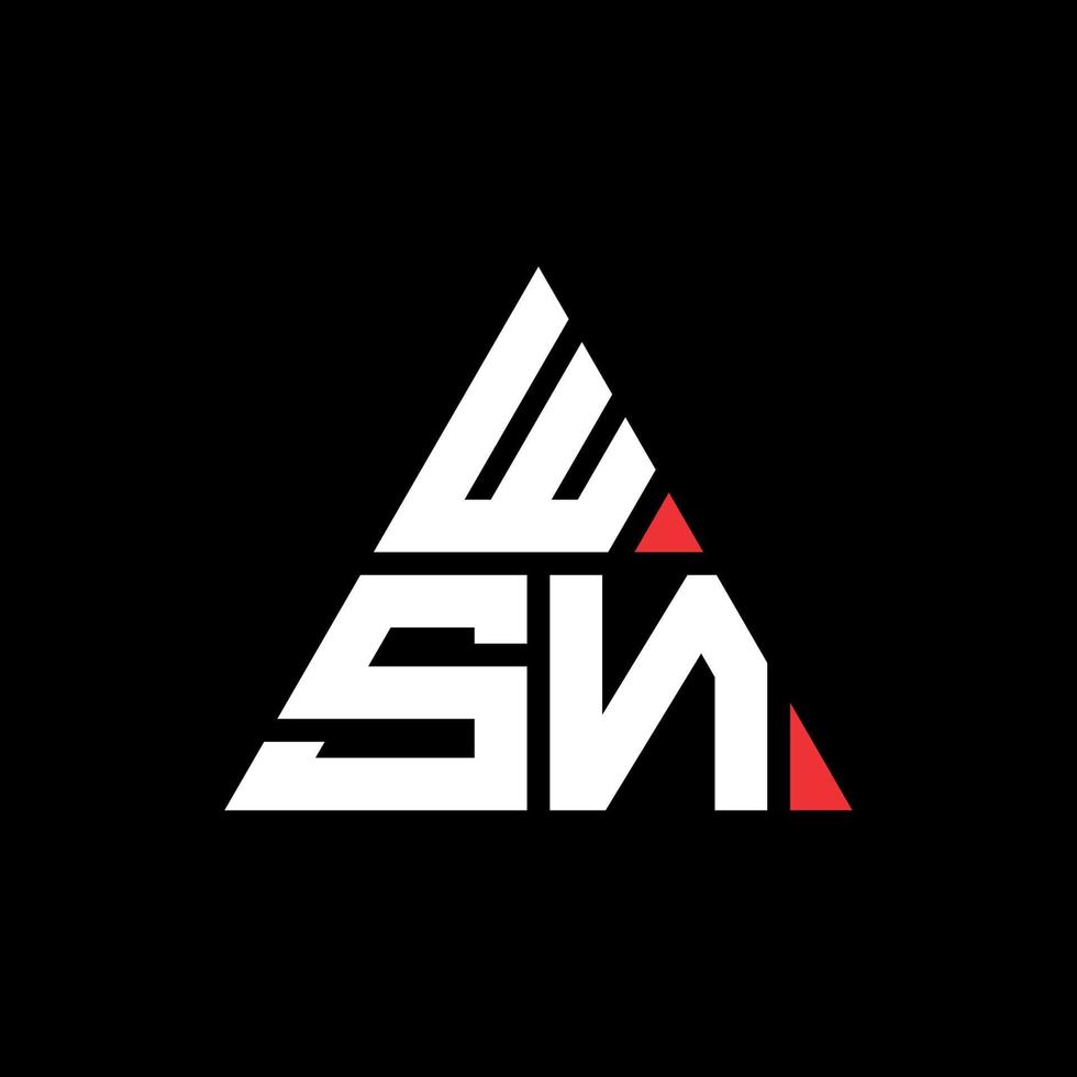 diseño de logotipo de letra triangular wsn con forma de triángulo. monograma de diseño de logotipo de triángulo wsn. plantilla de logotipo de vector de triángulo wsn con color rojo. logo triangular wsn logo simple, elegante y lujoso.