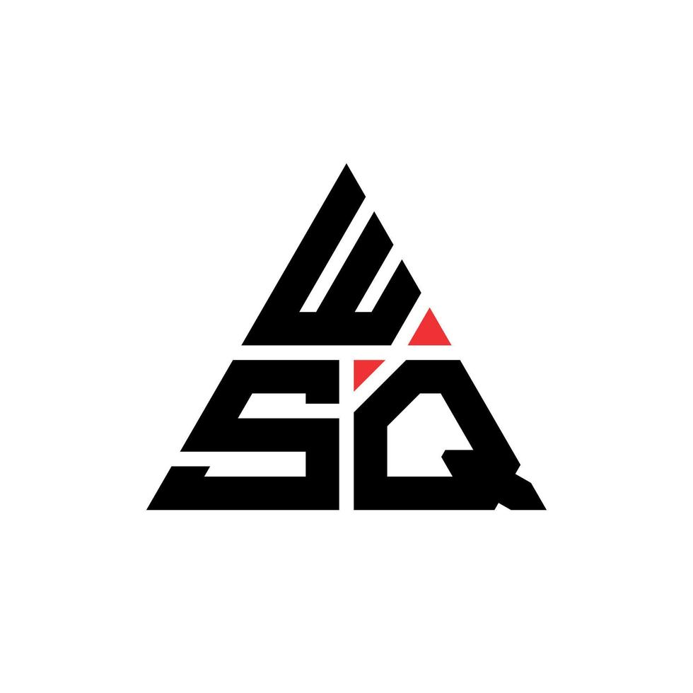 diseño de logotipo de letra triangular wsq con forma de triángulo. monograma de diseño de logotipo de triángulo wsq. plantilla de logotipo de vector de triángulo wsq con color rojo. logotipo triangular wsq logotipo simple, elegante y lujoso.