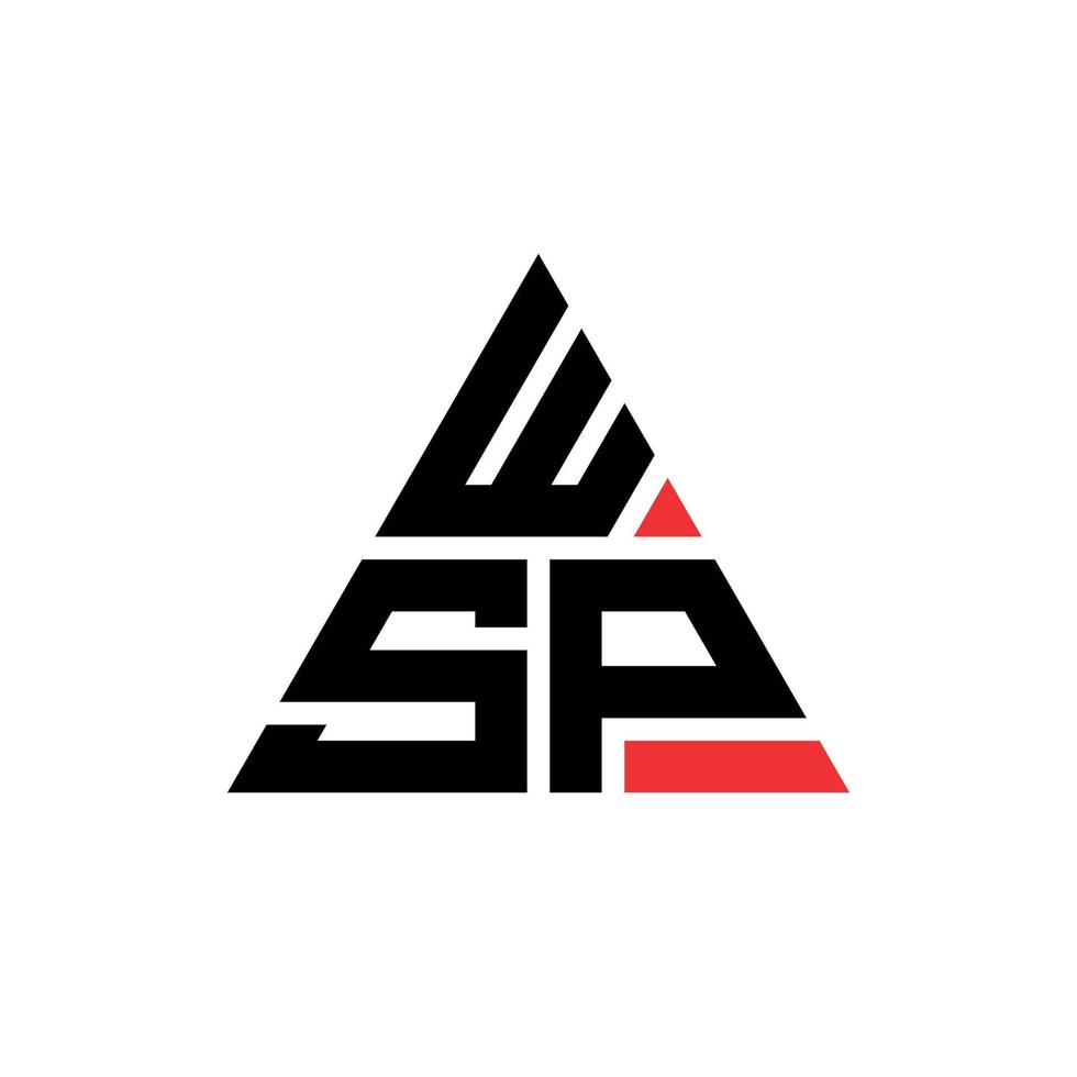 wsp diseño de logotipo de letra triangular con forma de triángulo. monograma de diseño de logotipo de triángulo wsp. plantilla de logotipo de vector de triángulo wsp con color rojo. logo triangular wsp logo simple, elegante y lujoso.