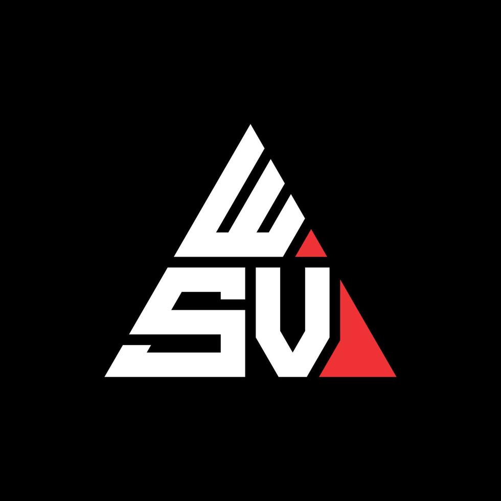 diseño de logotipo de letra triangular wsv con forma de triángulo. monograma de diseño de logotipo de triángulo wsv. plantilla de logotipo de vector de triángulo wsv con color rojo. logo triangular wsv logo simple, elegante y lujoso.