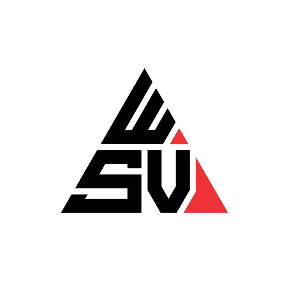 diseño de logotipo de letra triangular wsv con forma de triángulo. monograma de diseño de logotipo de triángulo wsv. plantilla de logotipo de vector de triángulo wsv con color rojo. logo triangular wsv logo simple, elegante y lujoso.