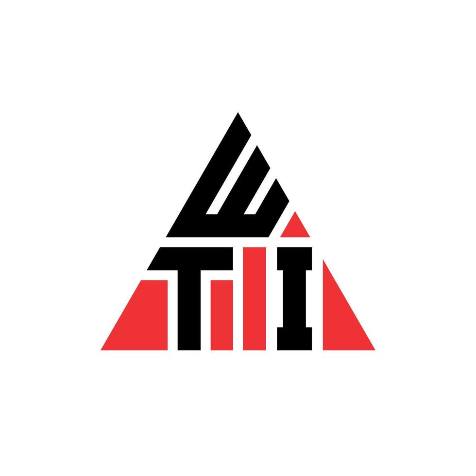 diseño de logotipo de letra de triángulo wti con forma de triángulo. monograma de diseño de logotipo de triángulo wti. plantilla de logotipo de vector de triángulo wti con color rojo. logotipo triangular wti logotipo simple, elegante y lujoso.