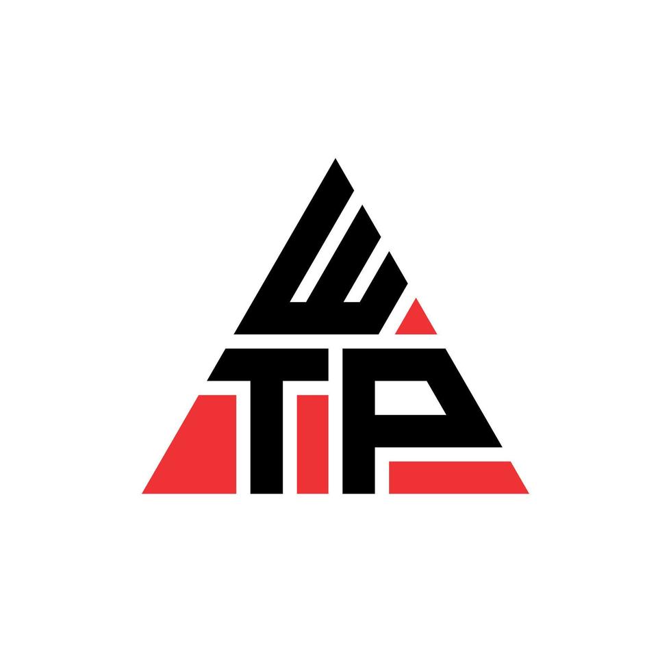 diseño de logotipo de letra triangular wtp con forma de triángulo. monograma de diseño del logotipo del triángulo wtp. plantilla de logotipo de vector de triángulo wtp con color rojo. logotipo triangular wtp logotipo simple, elegante y lujoso.