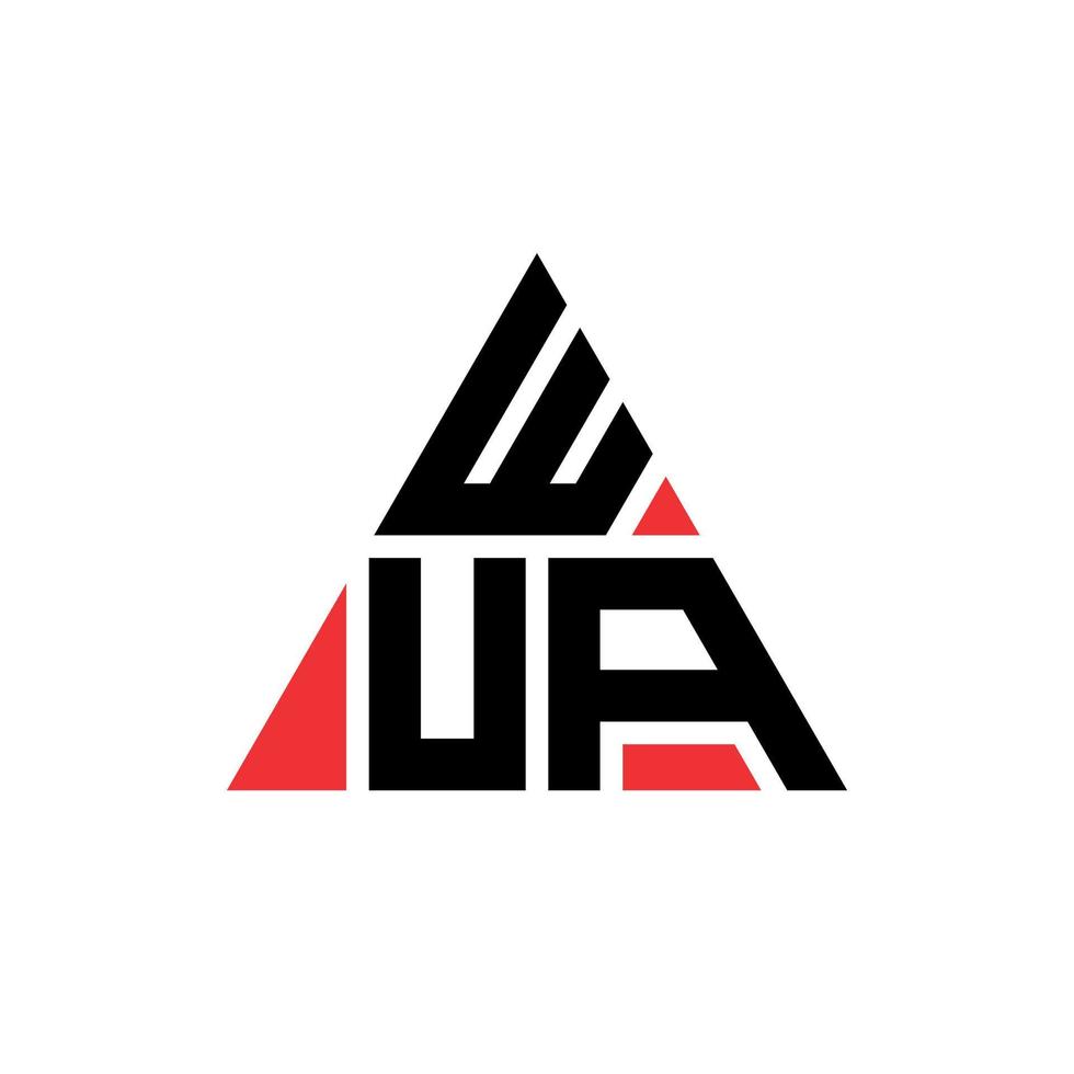 diseño de logotipo de letra de triángulo wua forma de triángulo wuah. monograma de diseño del logotipo del triángulo wua. wua triángulo vector logo plantilla wuah color rojo. logo triangular wua logo simple, elegante y lujoso. guau