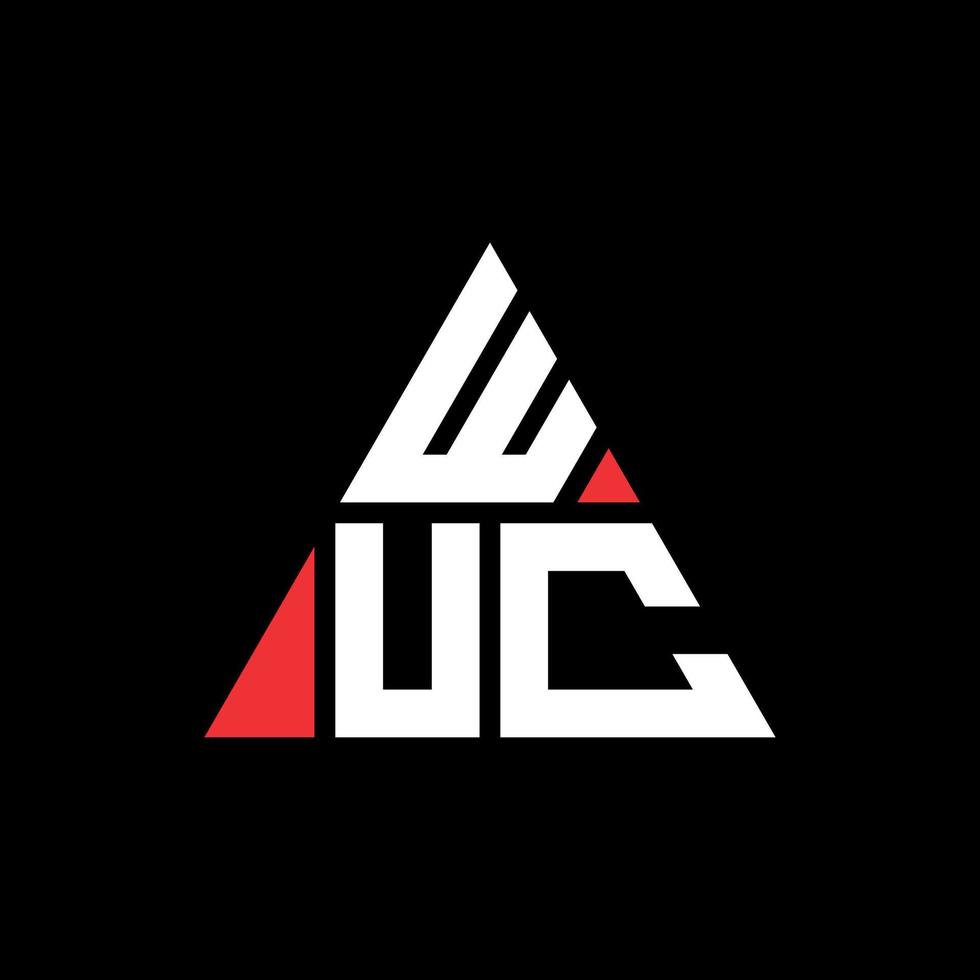 diseño de logotipo de letra triangular wuc con forma de triángulo. monograma de diseño del logotipo del triángulo wuc. plantilla de logotipo de vector de triángulo wuc con color rojo. logotipo triangular wuc logotipo simple, elegante y lujoso.