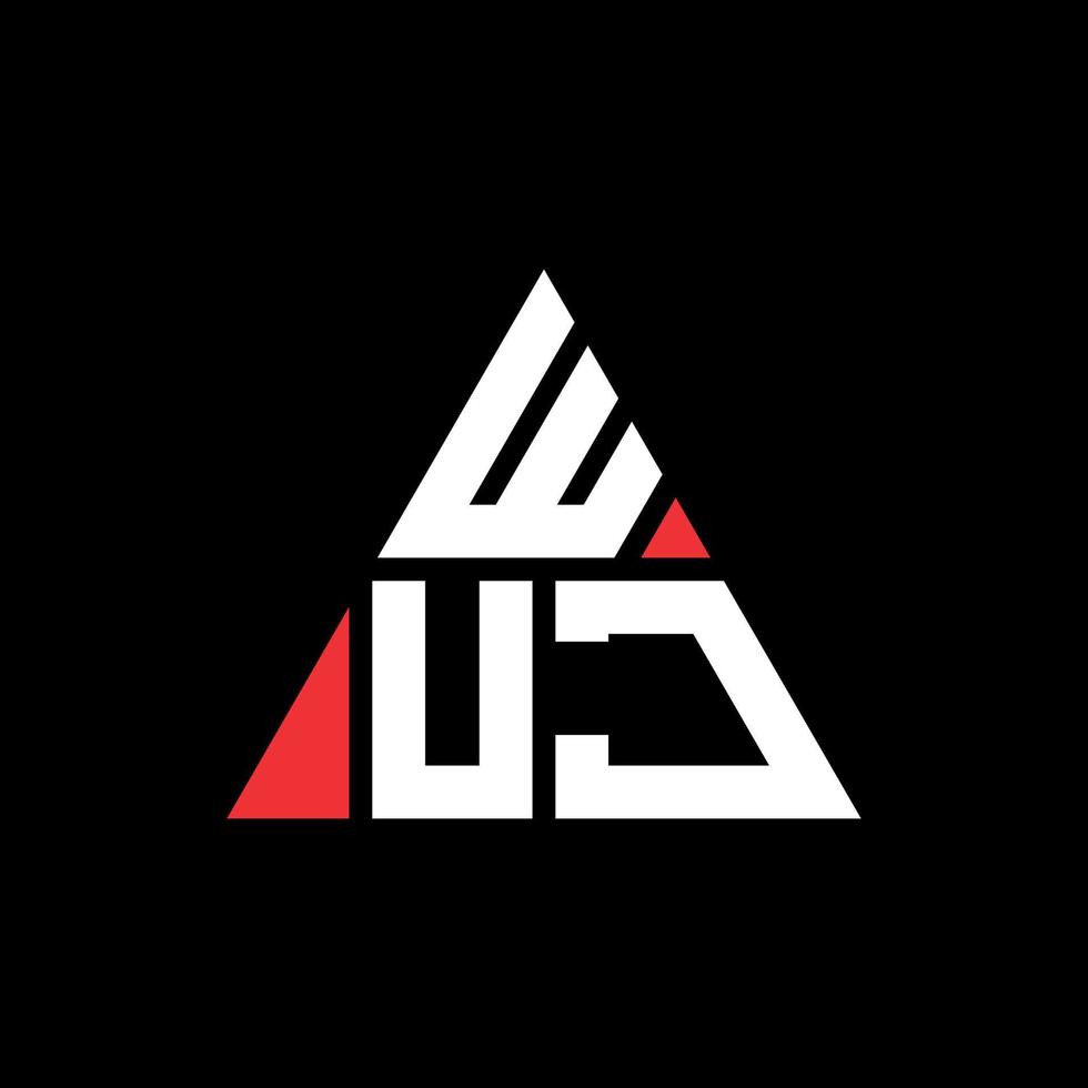 diseño de logotipo de letra triangular wuj con forma de triángulo. monograma de diseño del logotipo del triángulo wuj. plantilla de logotipo de vector de triángulo wuj con color rojo. logo triangular wuj logo simple, elegante y lujoso.