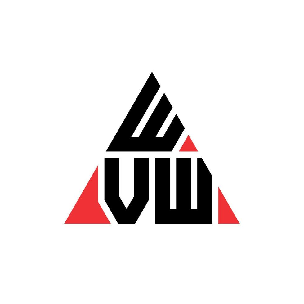 Diseño de logotipo de letra triangular wvw con forma de triángulo. monograma de diseño del logotipo del triángulo wvw. plantilla de logotipo de vector de triángulo wvw con color rojo. logotipo triangular wvw logotipo simple, elegante y lujoso.