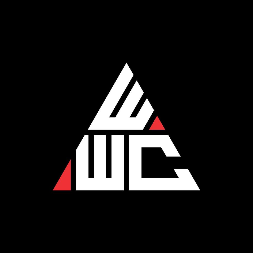 diseño de logotipo de letra triangular wwc con forma de triángulo. monograma de diseño del logotipo del triángulo wwc. plantilla de logotipo de vector de triángulo wwc con color rojo. logotipo triangular wwc logotipo simple, elegante y lujoso.